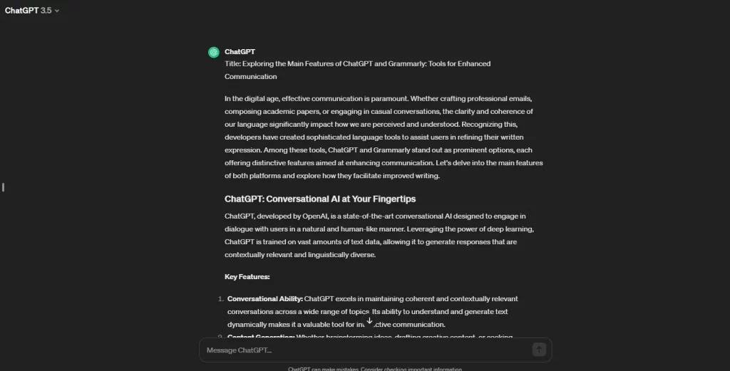 Grammarly или ChatGPT: Какой инструмент лучше для копирайтеров и студентов? 3 ChatGPT
