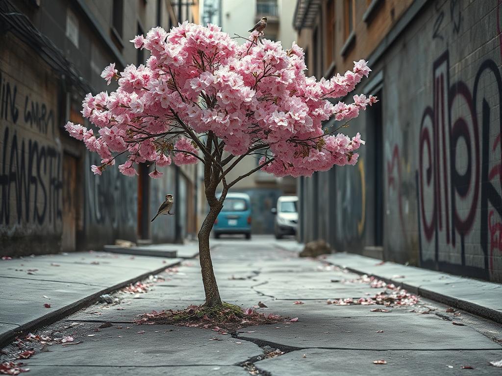Create an image that juxtaposes