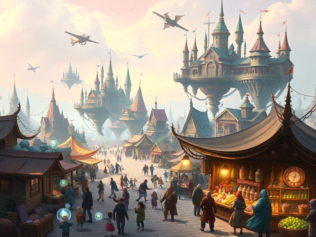fantastical floating city