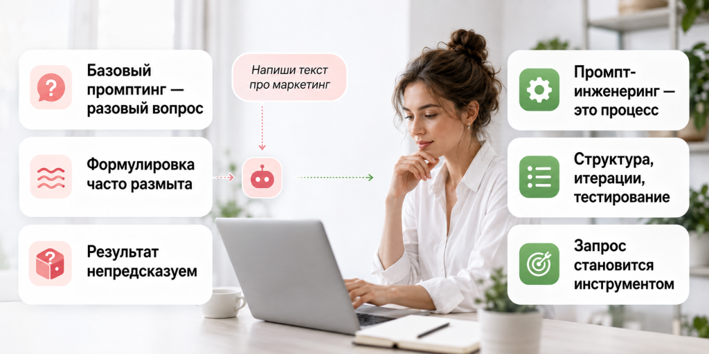Обычный запрос и промпт-инженеринг