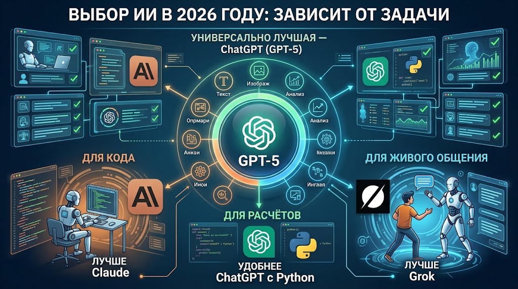 ChatGPT, Claude, Grok - Выбор зависит от задачи