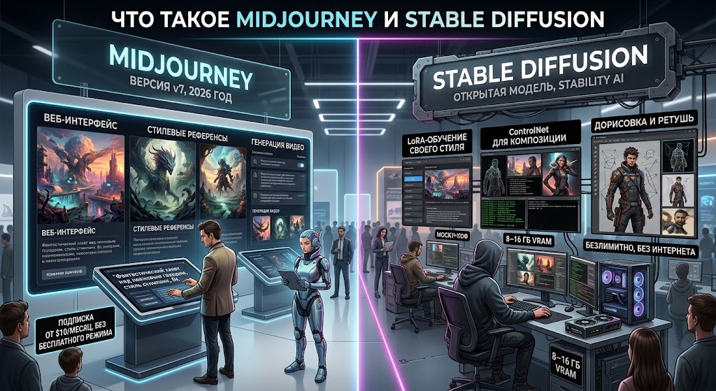 Что такое Midjourney и Stable Diffusion