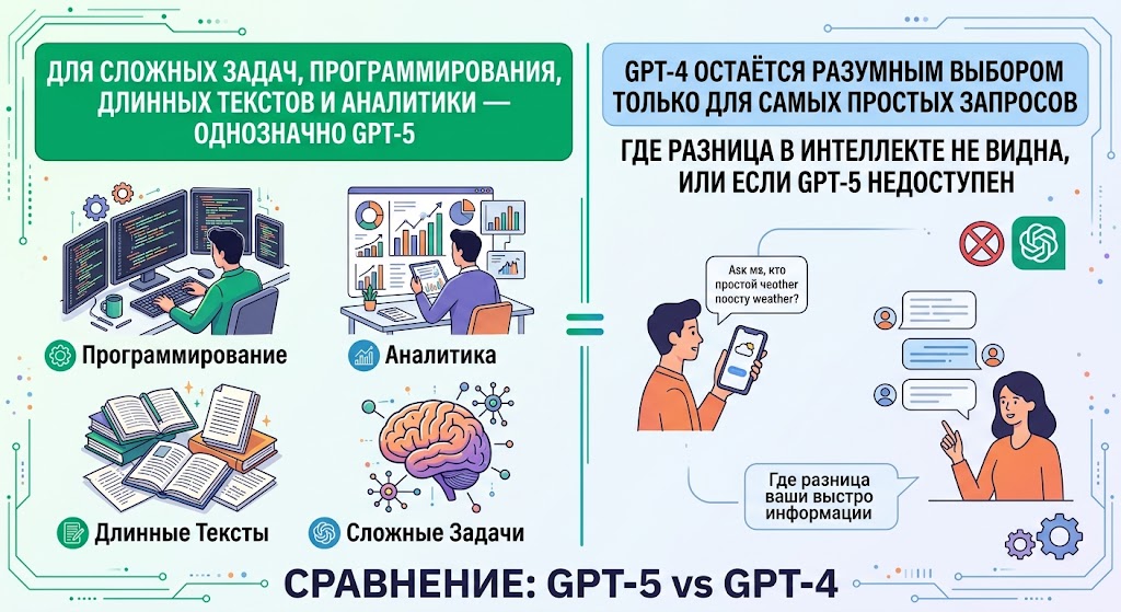 GPT-4 или GPT-5: что лучше и чем они отличаются 3 Что выбрать GPT-5 или GPT-4