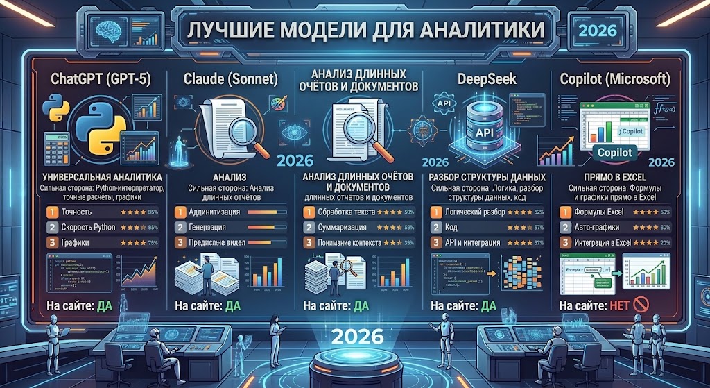 Нейросеть для аналитики и Excel: лучшие модели 2026 2 Лучшие модели для аналитики