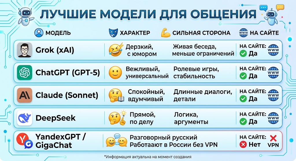 Лучшие модели для общения
