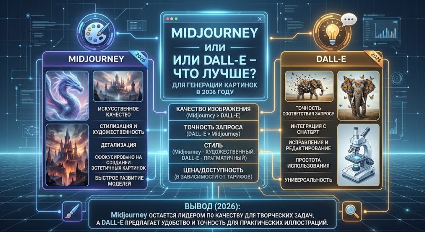 Midjourney или DALL-E - что лучше для генерации картинок в 2026