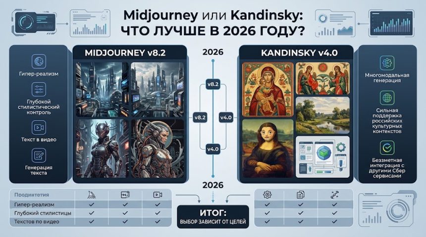Midjourney или Kandinsky - что лучше в 2026 году