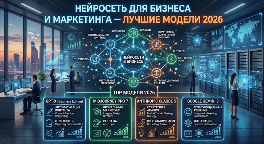 Нейросеть для бизнеса и маркетинга - лучшие модели 2026