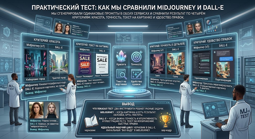 Midjourney или DALL-E: что лучше для генерации картинок в 2026 3 Практический тест как мы сравнили Midjourney и DALL-E