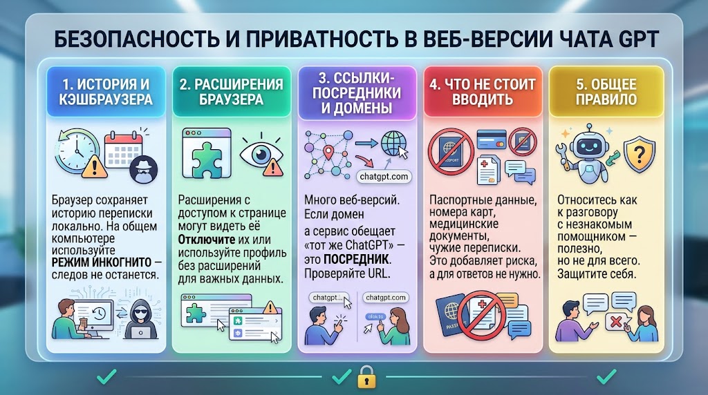 Безопасность и приватность в веб-версии