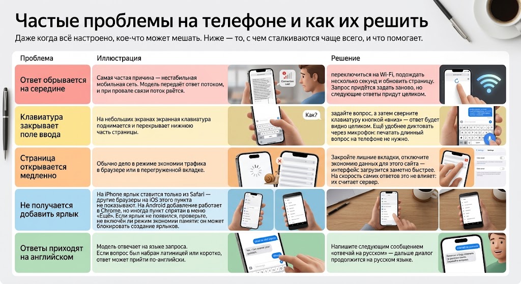 Чат ГПТ на телефон: как пользоваться без приложения 5 Частые проблемы на телефоне и как их решить