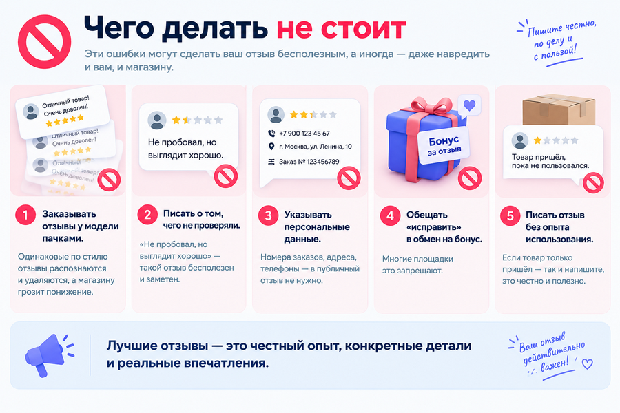 Нейросеть для отзывов: как написать отзыв о товаре 3 Чего делать не стоит