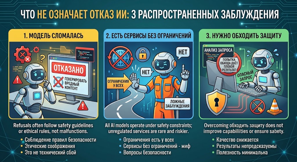 Чего отказ нейросети не означает