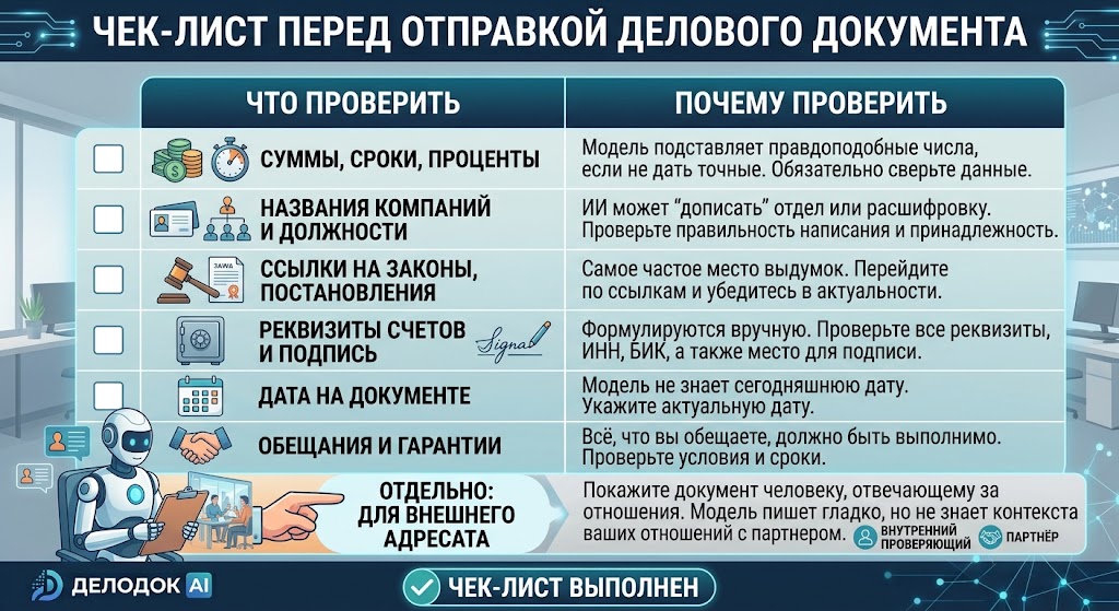 Чек-лист перед отправкой
