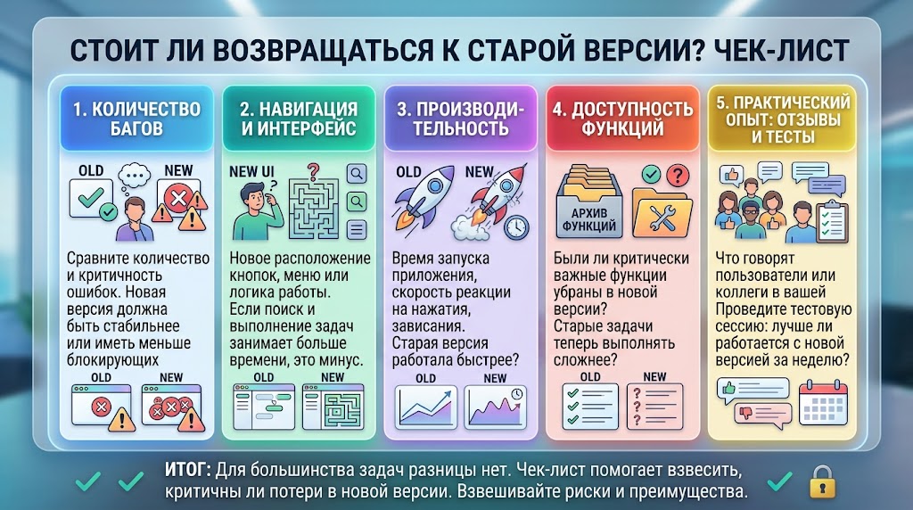 Старые версии нейросетей: где найти и зачем они нужны 4 Чек-лист - стоит ли возвращаться к старой версии