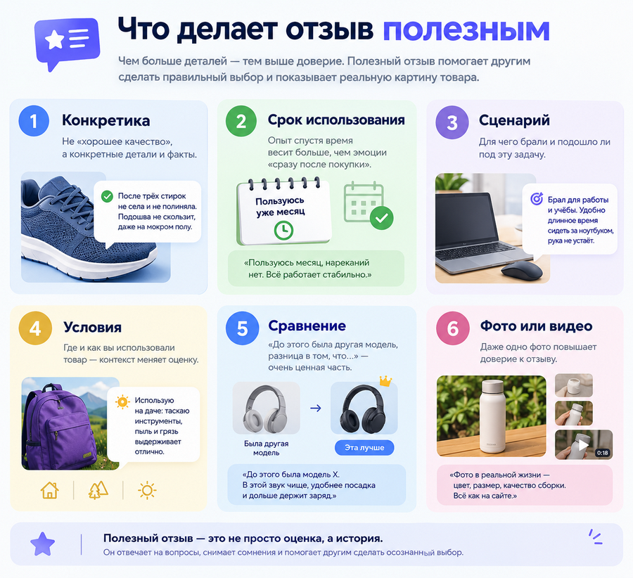 Нейросеть для отзывов: как написать отзыв о товаре 2 Что делает отзыв полезным