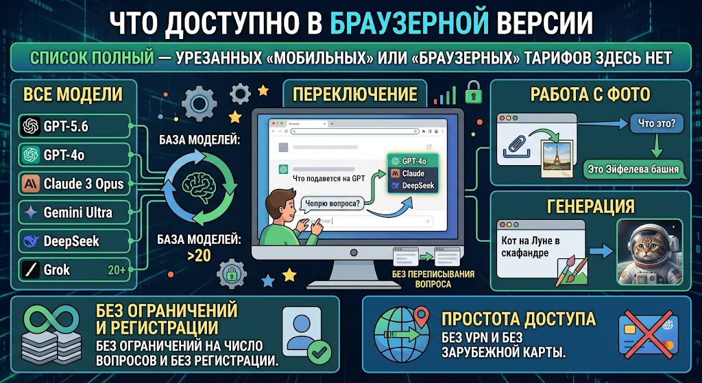 Скачать Чат ГПТ: что можно установить, а чем заменить 3 Что доступно в браузерной версии
