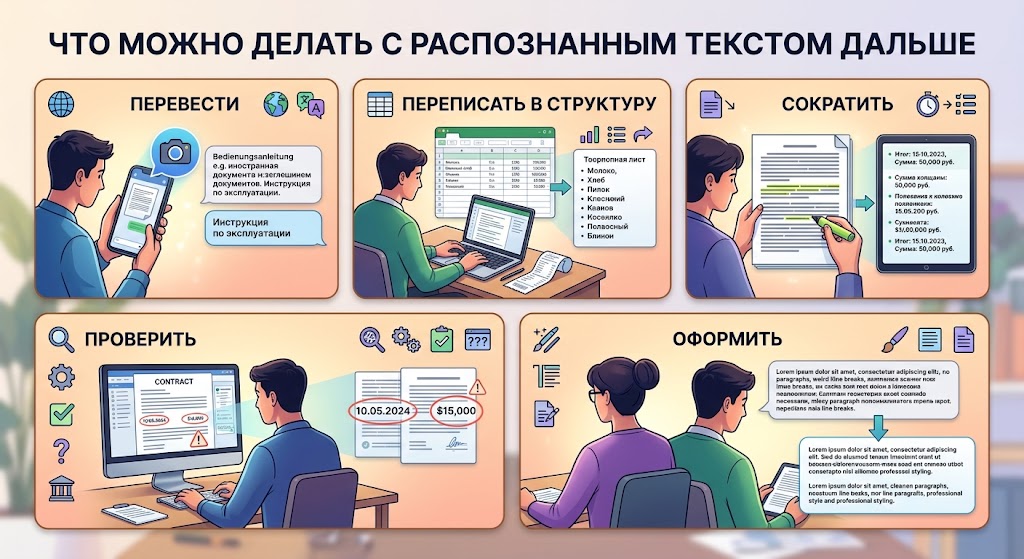 Распознать текст на фото: перевод картинки в текст 3 Что можно делать с распознанным текстом дальше