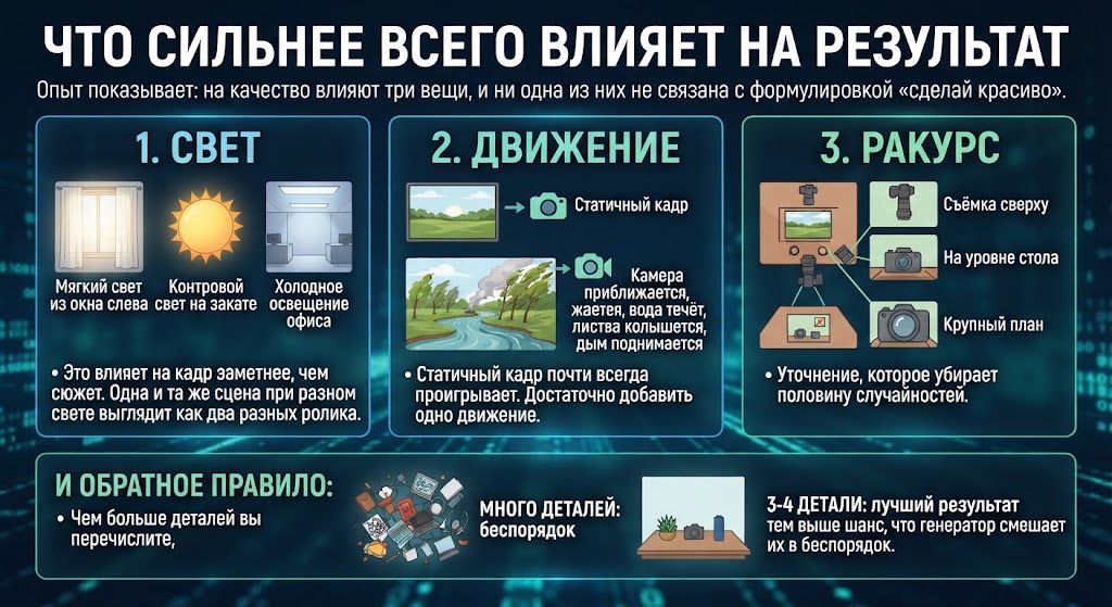 Чат ГПТ с видео: как создать видео из текста 5 Что сильнее всего влияет на результат