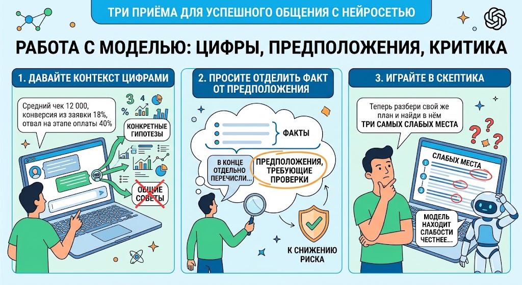 Промпты для маркетинга: 9 запросов для гипотез и текстов 3 Давайте контекст цифрами