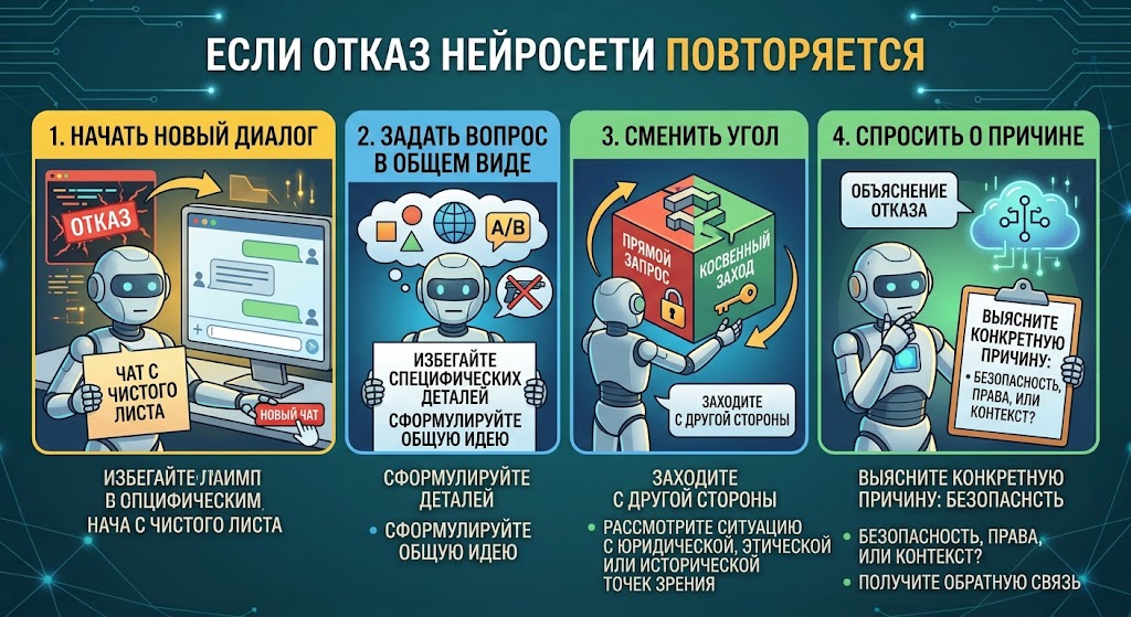 Если отказ нейросети повторяется
