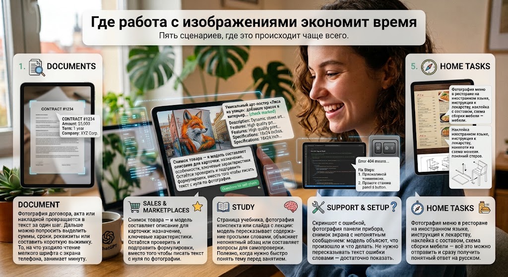 Чат ГПТ с изображением: как задать вопрос по картинке 5 Где работа с изображениями экономит время