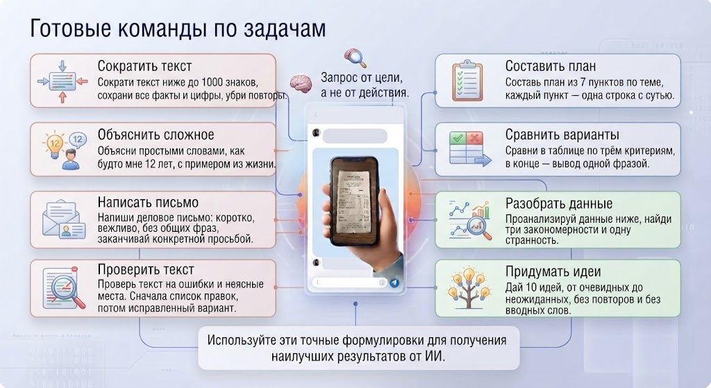 Готовые команды по задачам