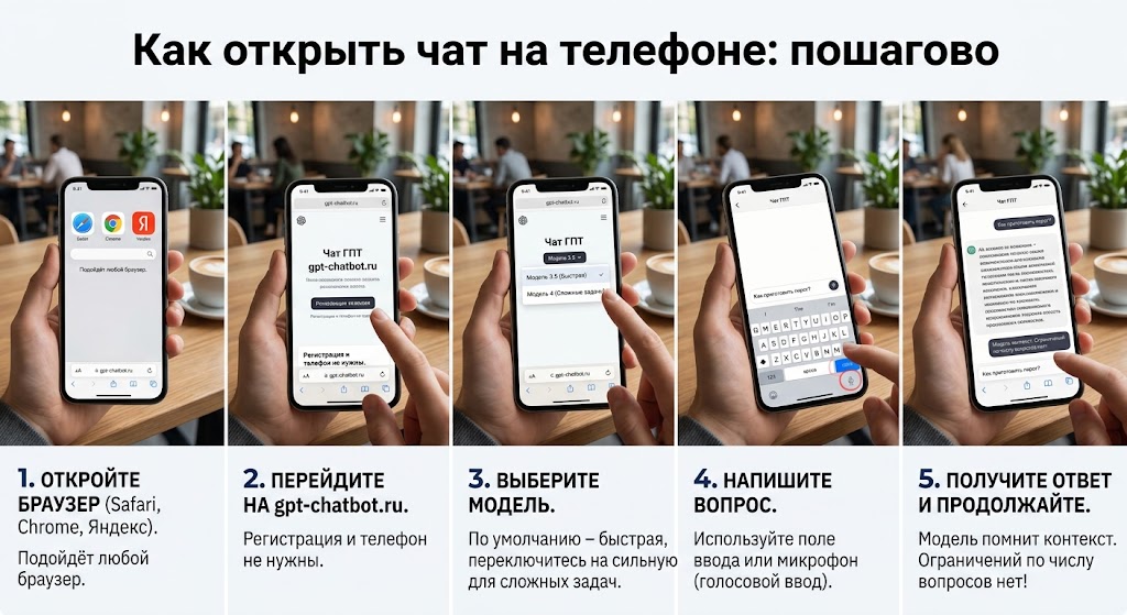 Чат ГПТ на телефон: как пользоваться без приложения 2 Как открыть чат на телефоне пошагово