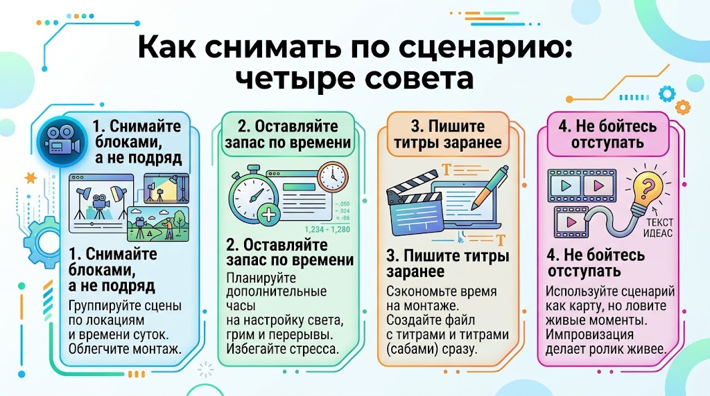 Как снимать по сценарию - четыре совета