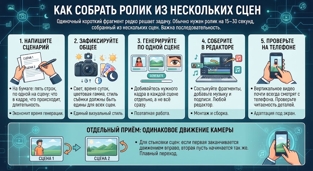 Чат ГПТ с видео: как создать видео из текста 4 Как собрать ролик из нескольких сцен