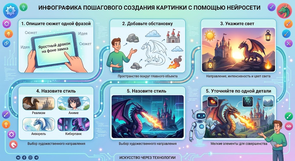 Как создать картинку пошагово