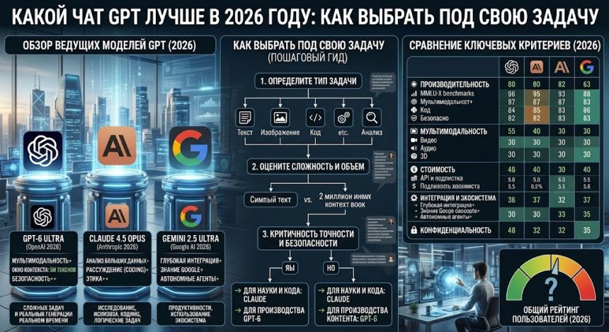 Какой чат GPT лучше в 2026 году - как выбрать под свою задачу