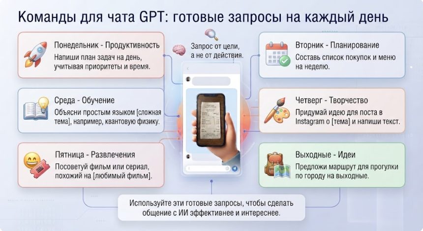 Команды для чата GPT - готовые запросы на каждый день