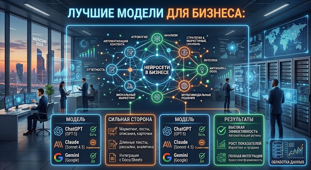 Нейросеть для бизнеса и маркетинга: лучшие модели 2026 2 Лучшие модели для бизнеса