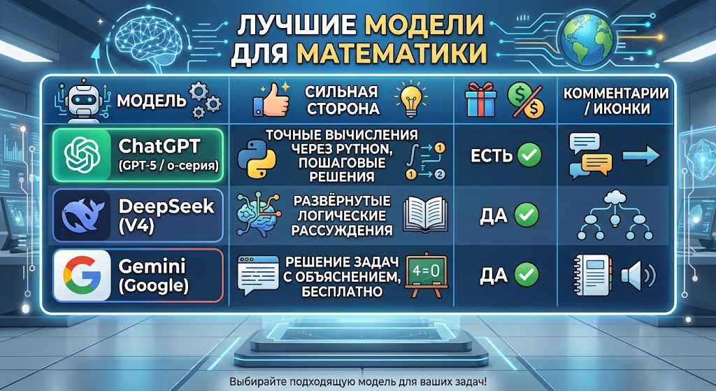 Лучшие модели для математики