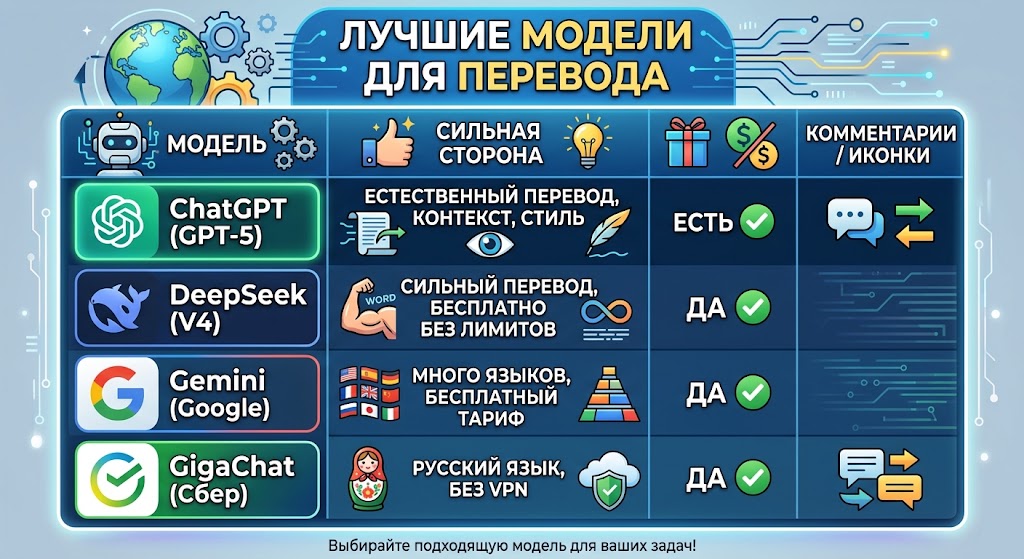 Нейросеть для перевода: лучшие модели 2026 2 Лучшие модели для перевода