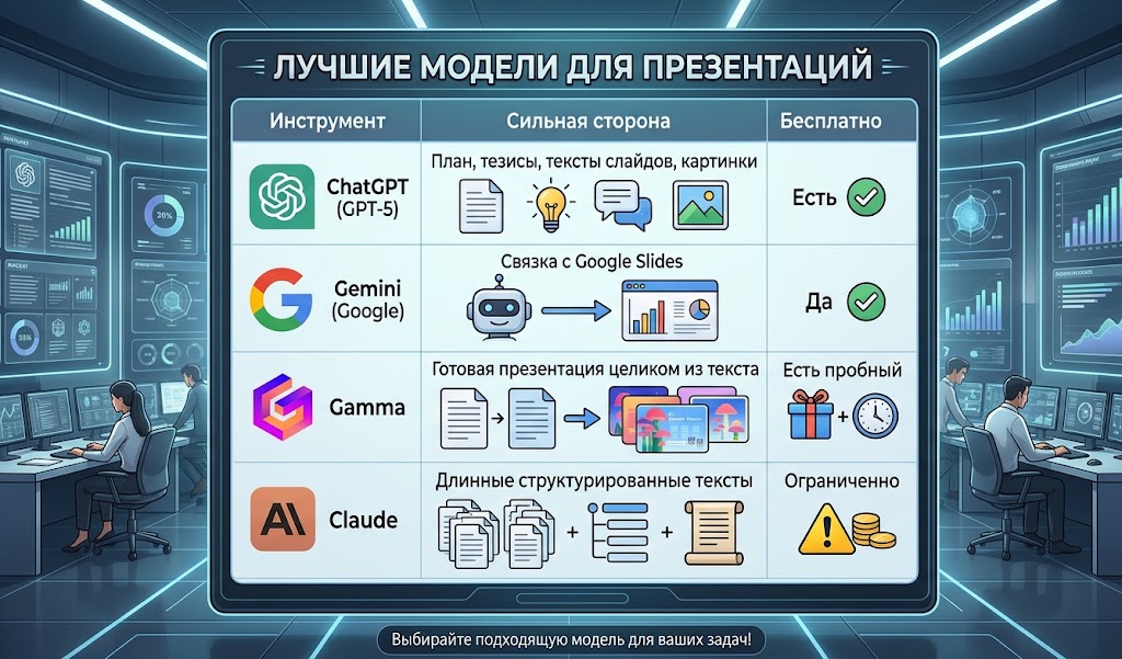 Лучшие модели для презентаций