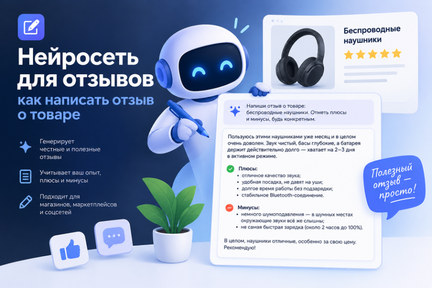 Нейросеть для отзывов - как написать отзыв о товаре