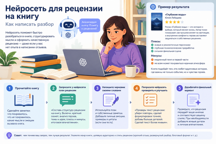 Нейросеть для рецензии на книгу - как написать разбор