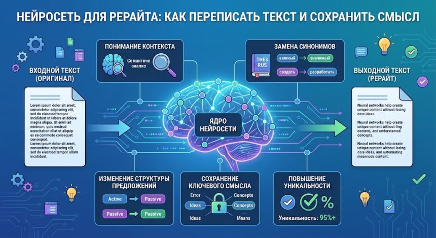 Нейросеть для рерайта