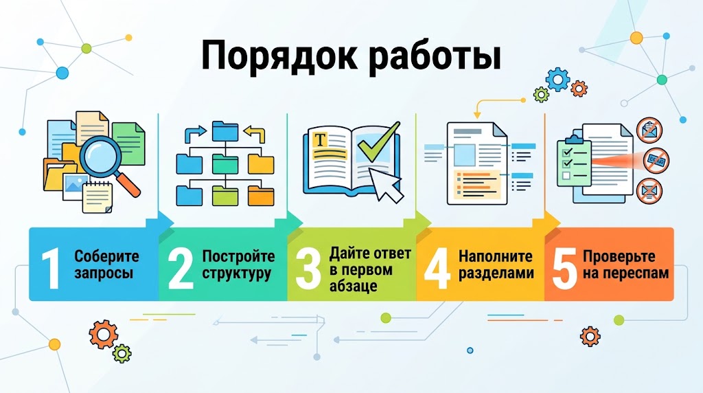 SEO-текст с нейросетью: как написать и не получить воду 2 Порядок работы