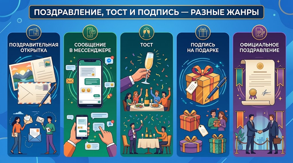 Нейросеть для поздравлений: как написать поздравление и тост 2 Поздравление, тост и подпись — разные жанры