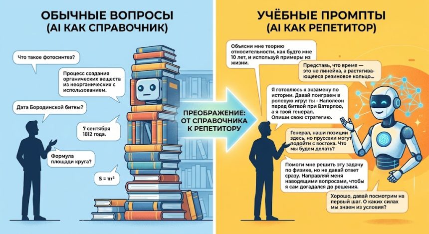 Промпты для учёбы дают эффект, которого не дают обычные вопросы