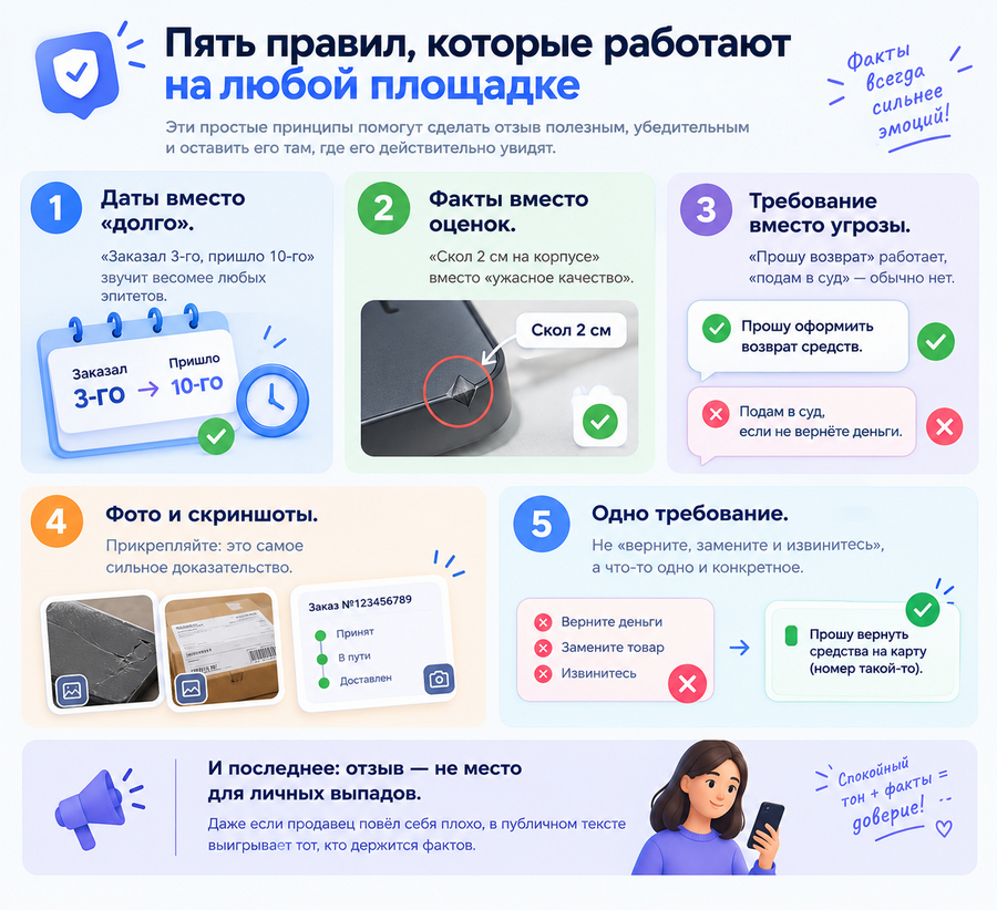 Нейросеть для отзывов: как написать отзыв о товаре 4 Пять правил, которые работают на любой площадке