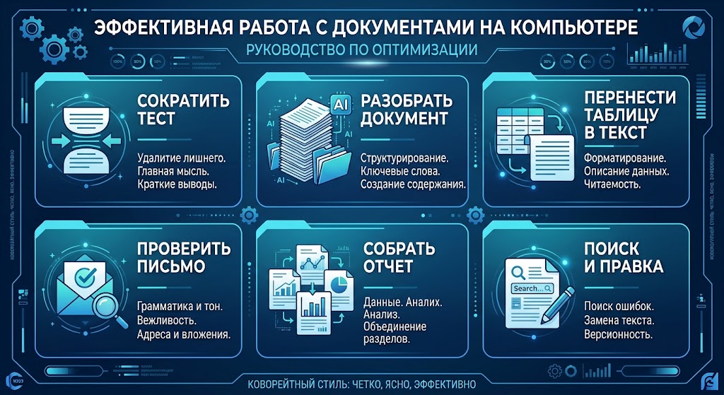Работа с документами на компьютере