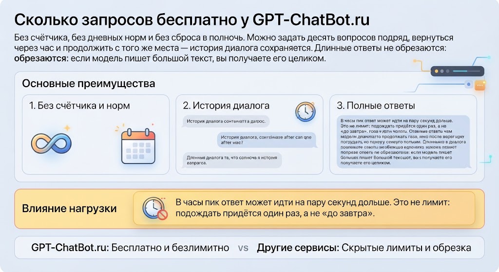 Сколько запросов бесплатно у GPT-ChatBot