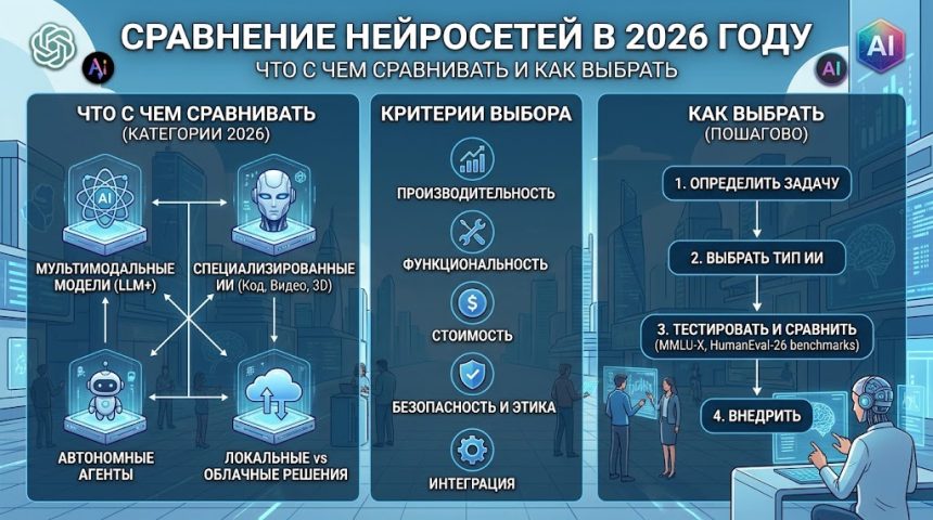 Сравнение нейросетей в 2026 году - что с чем сравнивать и как выбрать