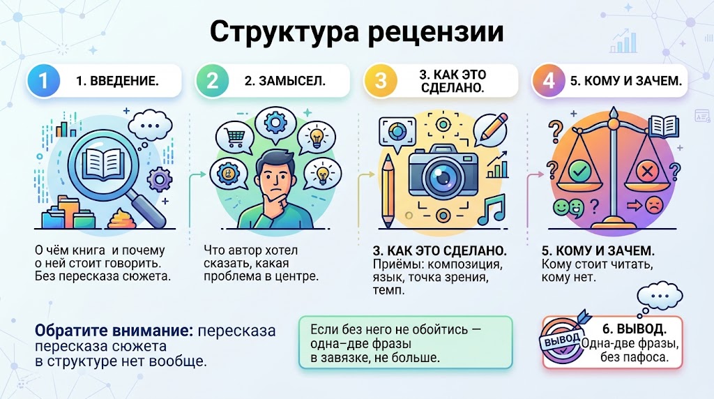 Нейросеть для рецензии на книгу: как написать разбор 2 Структура рецензии