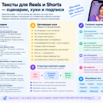 Тексты для Reels и Shorts - сценарии, хуки и подписи