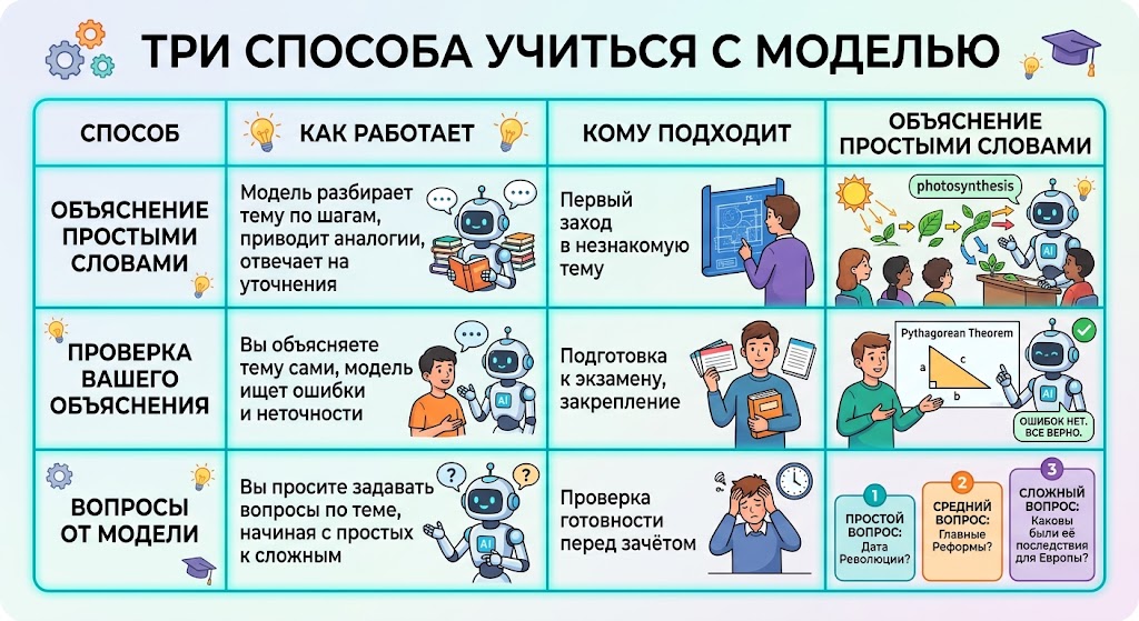 Три способа учиться с моделью